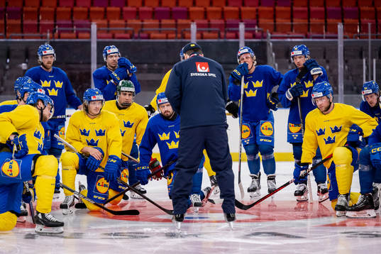Players of Sweden at a practice session