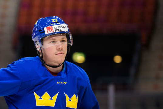 Lucas Raymond of Sweden at a practice session