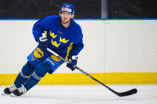 Rasmus Sandin of Sweden at a practice session