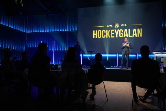 Joel Lundqvist, Frölunda, håller tal