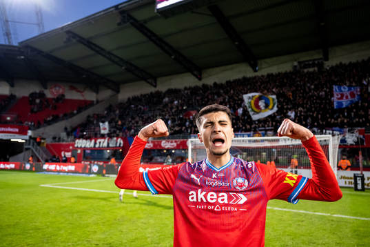 Helsingborgs Amin Al-Hamawi och Amar Muhsin jublar