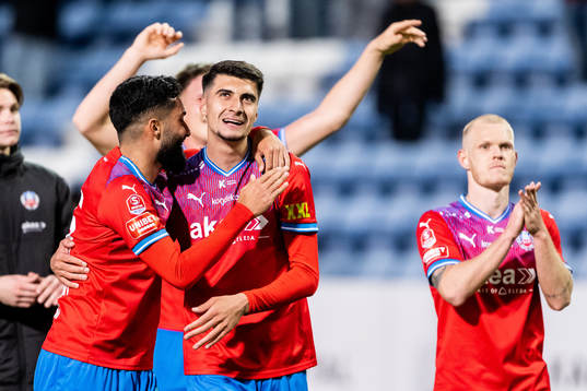 Helsingborgs Amin Al-Hamawi och Amar Muhsin jublar