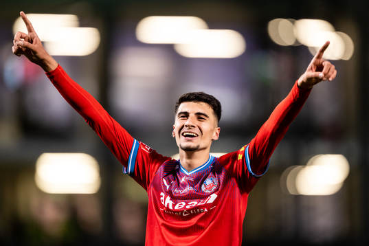 Helsingborgs Amin Al-Hamawi och Amar Muhsin jublar