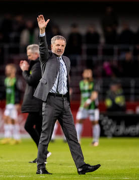 Helsingborgs tränare Stuart Baxter jublar
