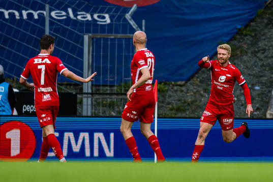 Sivert Heltne Nilsen of Brann celebrates