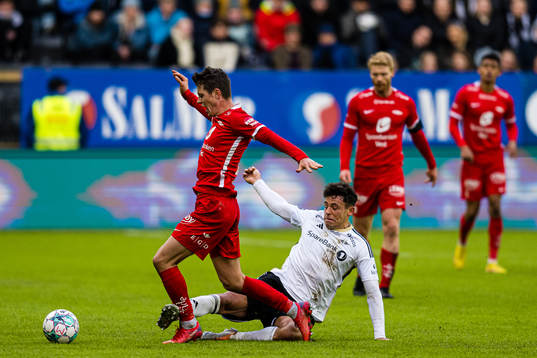 Mathias Rasmussen of Brann and Samual Jarard Rogers of