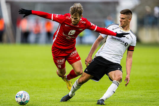 Ole Didrik Blomberg of Brann and Markus Henriksen of