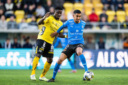 Elfsborgs Michael Baidoo och Halmstads Amir Al-Ammari