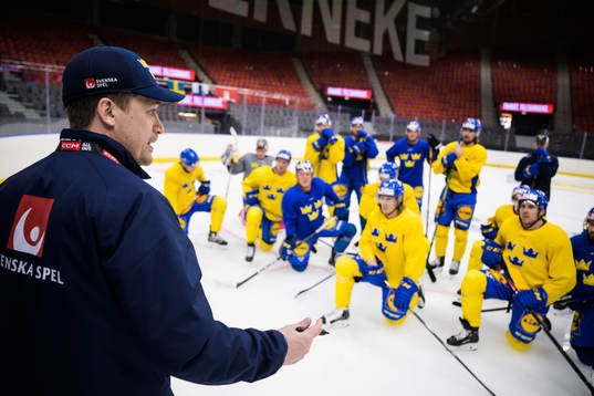 Head coach Sam Hallam of Sweden at a practice session