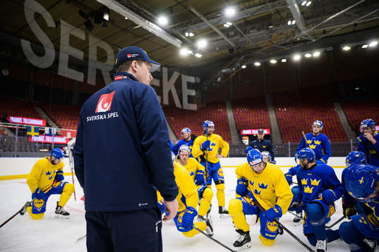 Head coach Sam Hallam of Sweden at a practice session