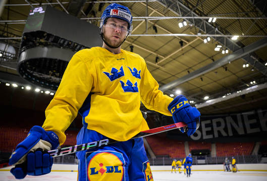 Christian Folin of Sweden at a practice session