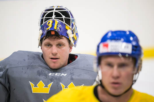 Lars Johansson of Sweden at a practice session