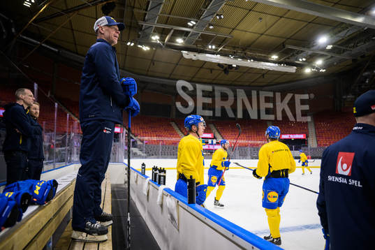 Assistant coach Nicklas Rahm of Sweden at a practice session