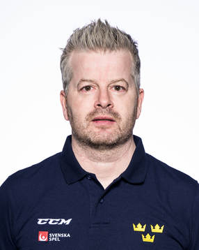 Equipment manager Mikael Lundström of Sweden poses for a