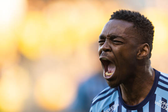 Djurgårdens Joel Asoro jublar