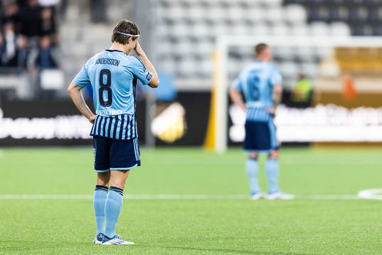 Djurgårdens Elias Andersson och Victor Edvardsen deppar