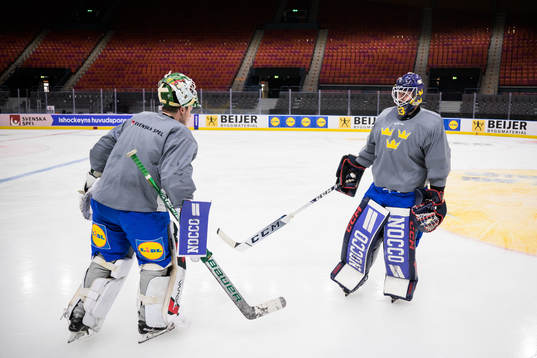 Jesper Wallstedt and Marcus Högberg of Sweden at a