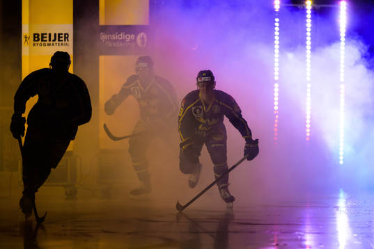 Fabian Zetterlund of Sweden enters the ice for the Czech