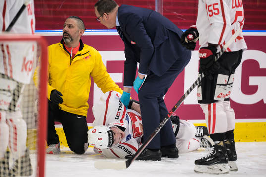 Lian Bichsel of Switzerland in pain