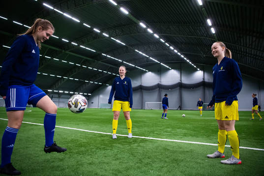 Under matchläger med F17-landslaget