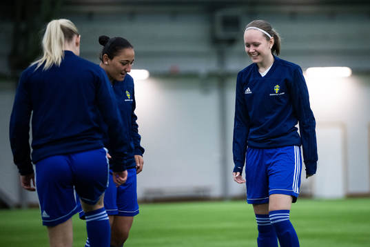 Under matchläger med F17-landslaget