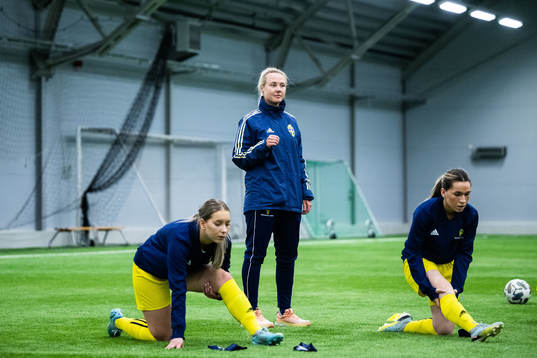 Under matchläger med F17-landslaget