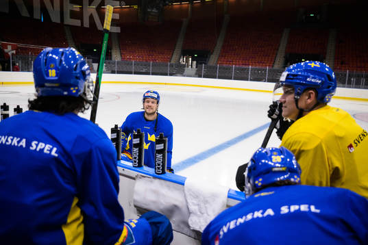 Jacob de la Rose and Jakob Silfverberg of Sweden at a