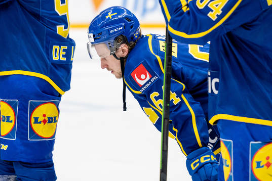Jonathan Pudas of Sweden looks dejected