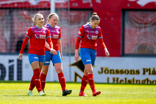 Helsingborgs Tilda Jonhag , Agnes Eklöf och Rebecka