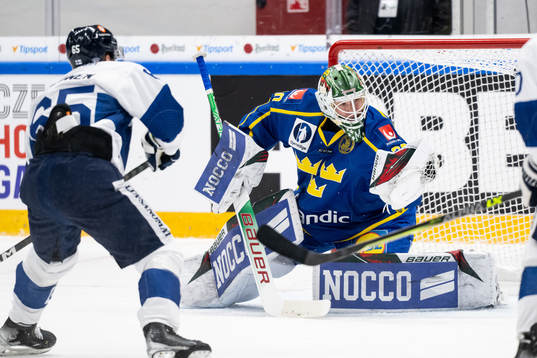 goaltender Jesper Wallstedt of Sweden