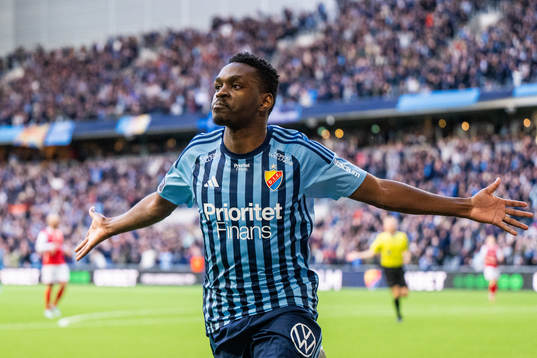 Djurgårdens Joel Asoro jublar