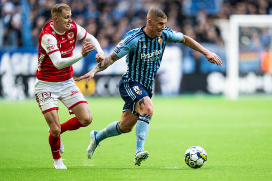 Kalmars David Kristjan Olafsson och Djurgårdens Victor