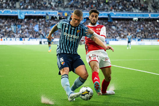 Djurgårdens Victor Edvardsen och Kalmars Noah Shamoun