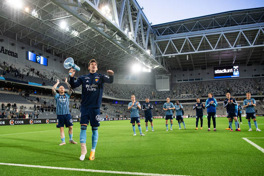 Djurgårdens Gustav Wikheim jublar