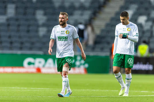 Hammarbys Mads Fenger Nielsen och Edvin Kurtulus deppar