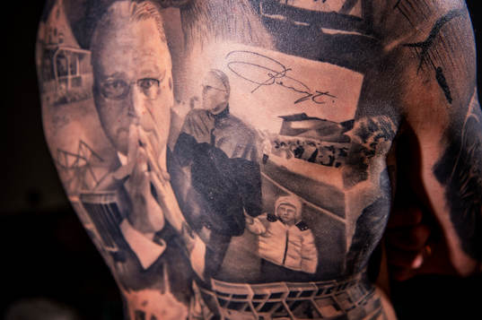 Bengt Madsens barnbarn Tristan vann en tatueringstävling