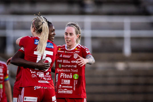 Piteås Anam Imo (m) jublar med Ellen Löfqvist (v) och