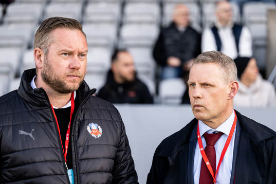Helsingborgs klubbdirektör Joel Sandborg och ordförande