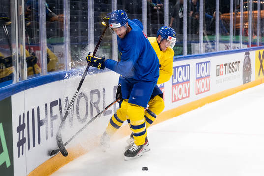 Patrik Nemeth och Jakob Silfverberg of Sweden at a practice