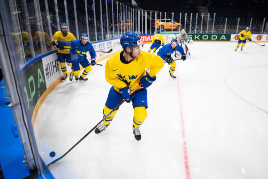 Christian Folin of Sweden at a practice session