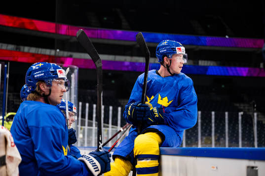 Lucas Raymond of Sweden at a practice session