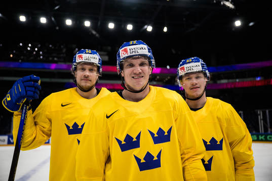 Jacob de la Rose, Jakob Silfverberg and Lucas Raymond of