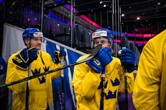 Carl Grundström and Jonathan Pudas of Sweden at a practice