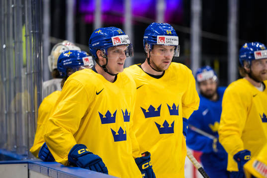 Jakob Silfverberg and Joel Persson of Sweden at a practice