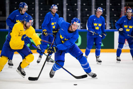 Anton Lindholm and Patrik Nemeth of Sweden at a practice