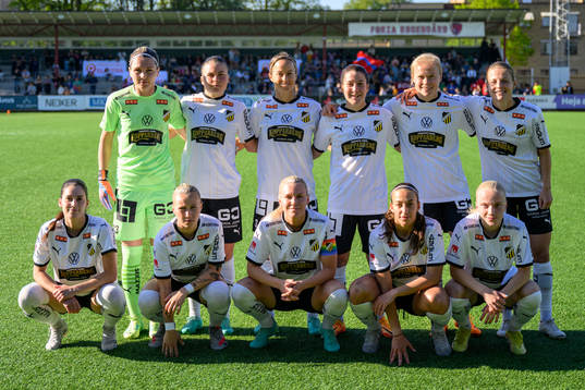 Häckens startelva innan fotbollsmatchen i Damallsvenskan