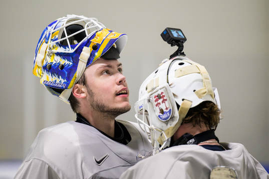 Goaltender Jesper Wallstedt and goaltender Jacob Johansson