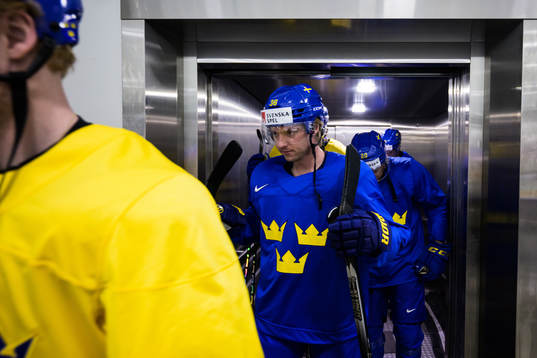 Rasmus Sandin of Sweden at a practice session