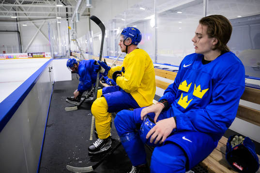 Joel Persson and Leo Carlsson of Sweden at a practice