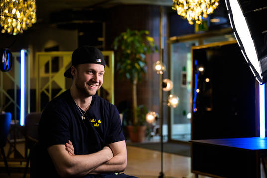 Alexander Nylander of Sweden is being interviewed by SVT at
